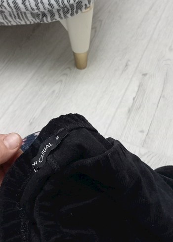 Siyah Kadın Kadife tayt  Midi Boy - Görsel 2