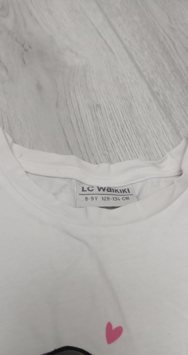 Kız Çocuk Baskılı Beyaz Tişört - Görsel 2