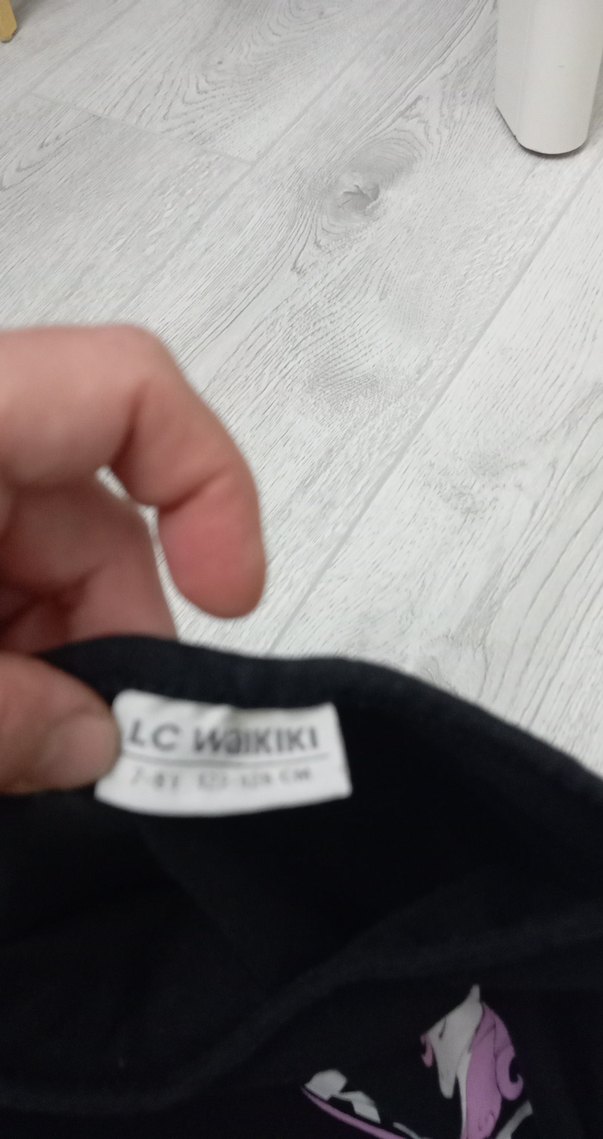 Kız Çocuk Siyah Uzun Kollu Ponili  Tişört - Görsel 3