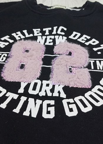 Siyah çocuk Peluş Detaylı Sweatshirt - Görsel 2