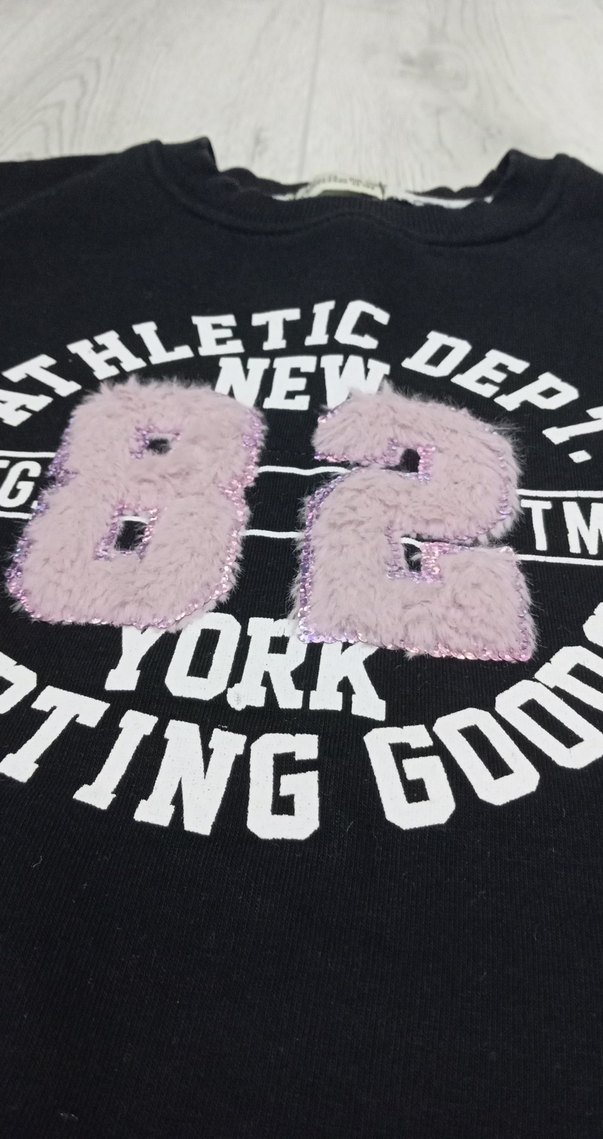 Siyah çocuk Peluş Detaylı Sweatshirt - Görsel 2