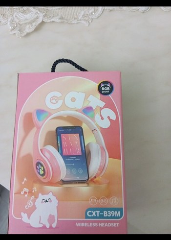 Pembe LED Işıklı kulaklık - Görsel 3