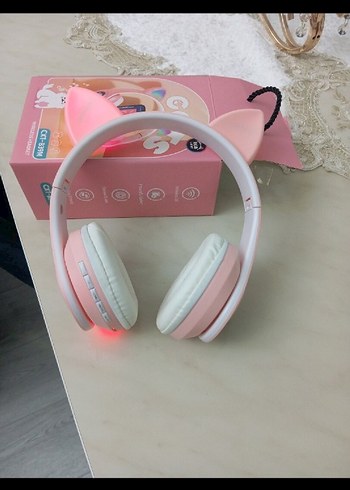 Pembe LED Işıklı kulaklık - Görsel 2