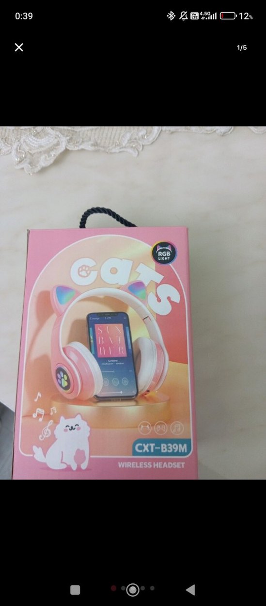 Pembe LED Işıklı kulaklık - Görsel 3