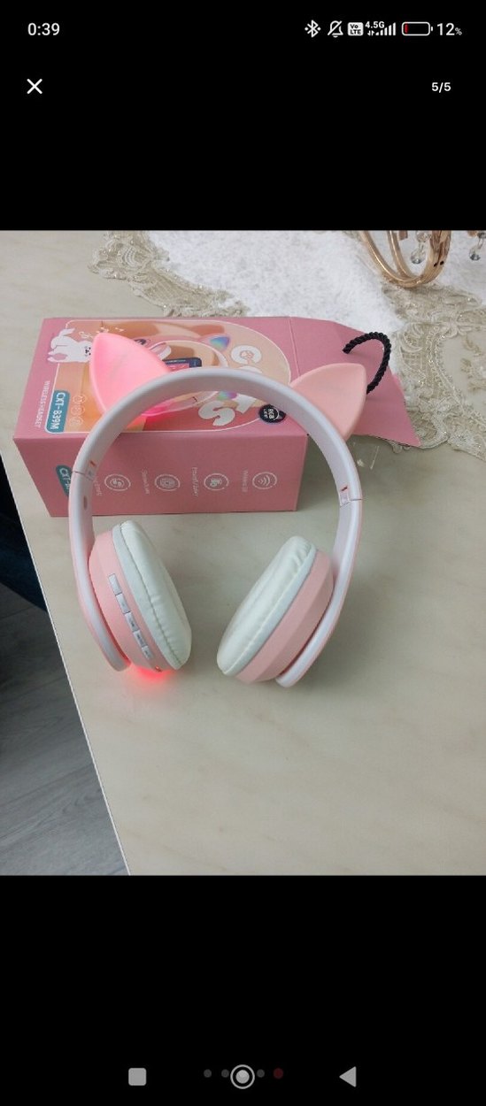 Pembe LED Işıklı kulaklık - Görsel 2
