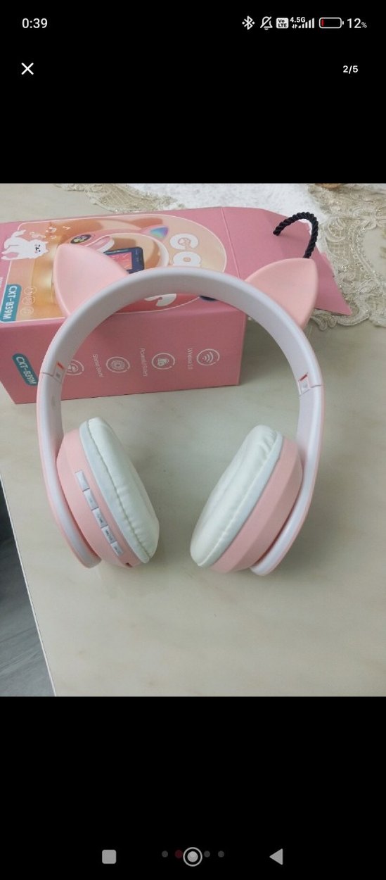 Pembe LED Işıklı kulaklık - Görsel 5