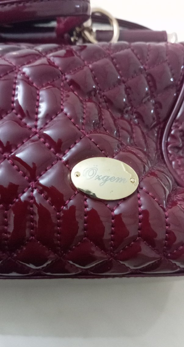 Bordo Parlak Deri Kadın Çanta - Görsel 3