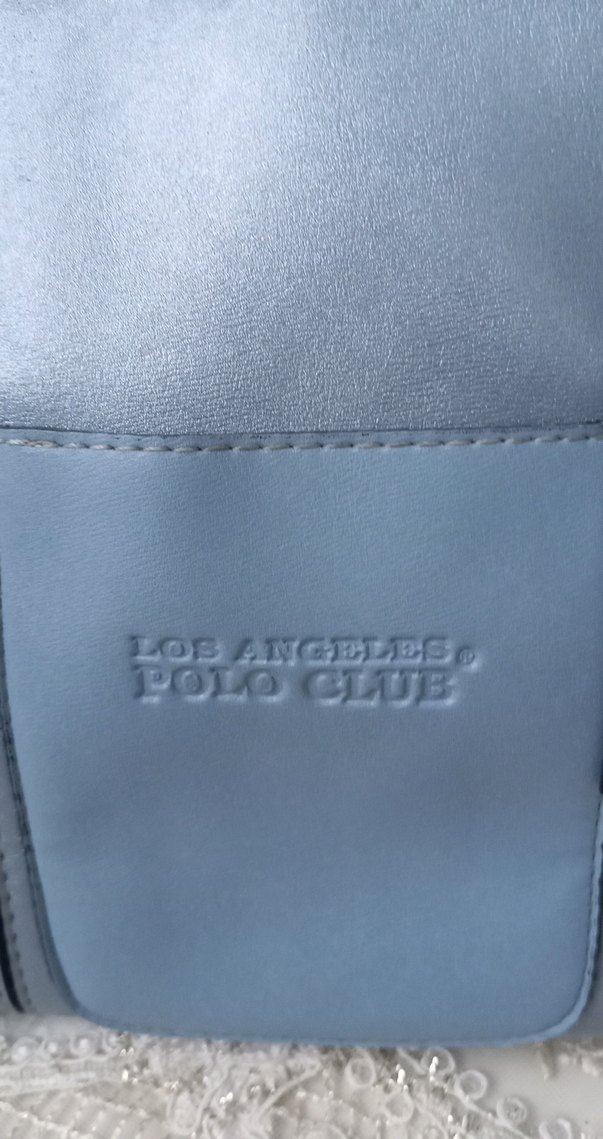 Mavi Deri Kadın Çanta Fermuarlı Cepli - Görsel 2