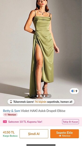 Betty & Sam saten elbise