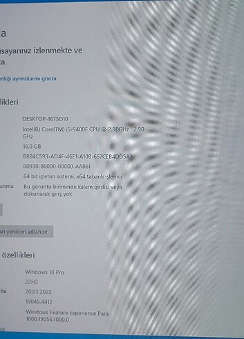 MSI MASAÜSTÜ bilgisayar ve ekran
