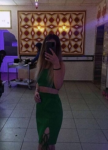 m Beden My dükkan ikili etek crop takım