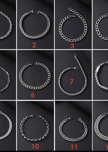 Gri Erkek Zincir Bileklik Seti - Görsel 2