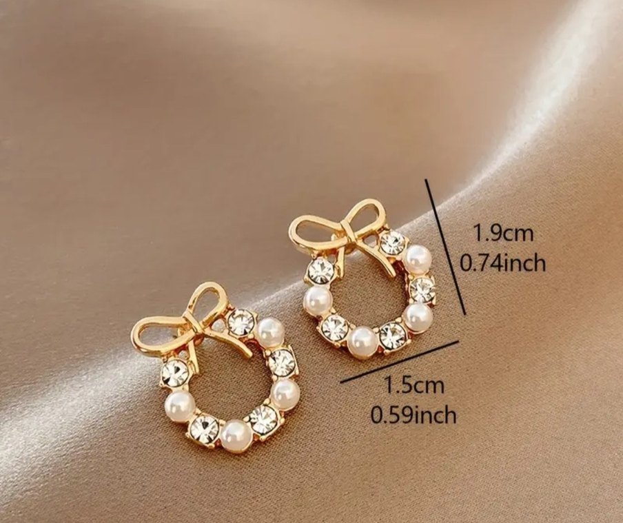 İNCİ DETAYLI FİYONK KÜPE - Görsel 2