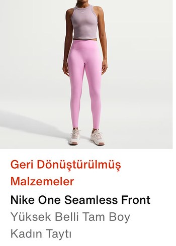 Nike One Pembe Yuksek Belli Tayt