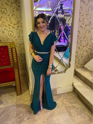 Yeşil abiye elbise