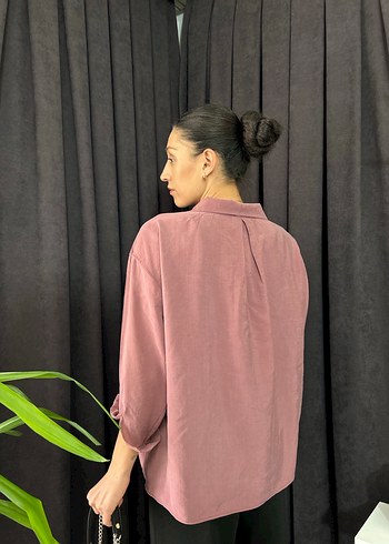 Diğer Devrik Yaka Modal Oversize Gömlek