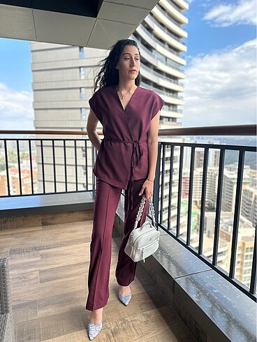 Bağcıklı Yelek Pantolon Takım