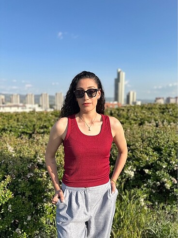 Likralı Crop Bluz