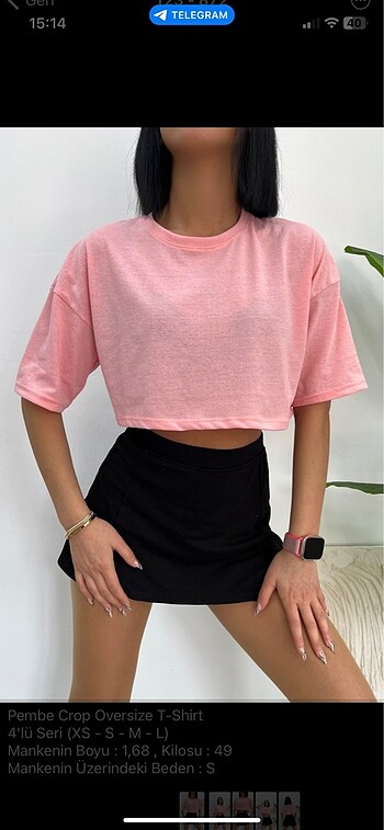 Pembe Crop Oversize T-Shirt