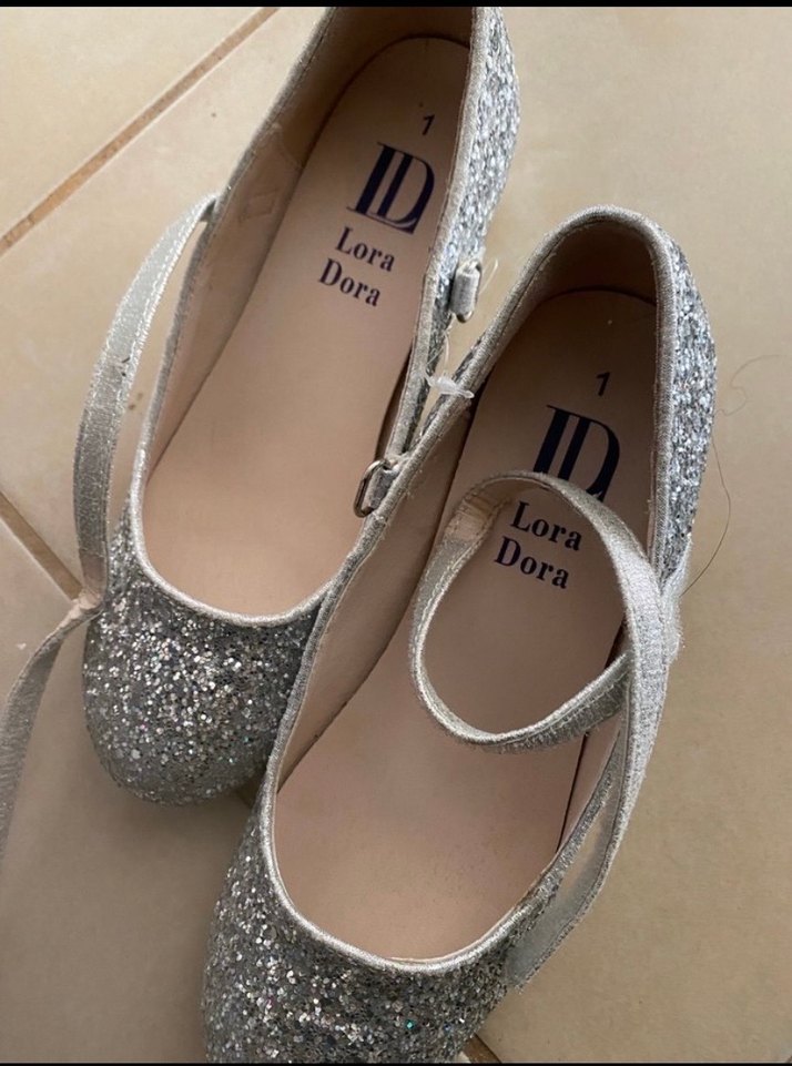 Gri Simli Kız Babet Ayakkabı sıfır ayarında - Görsel 3