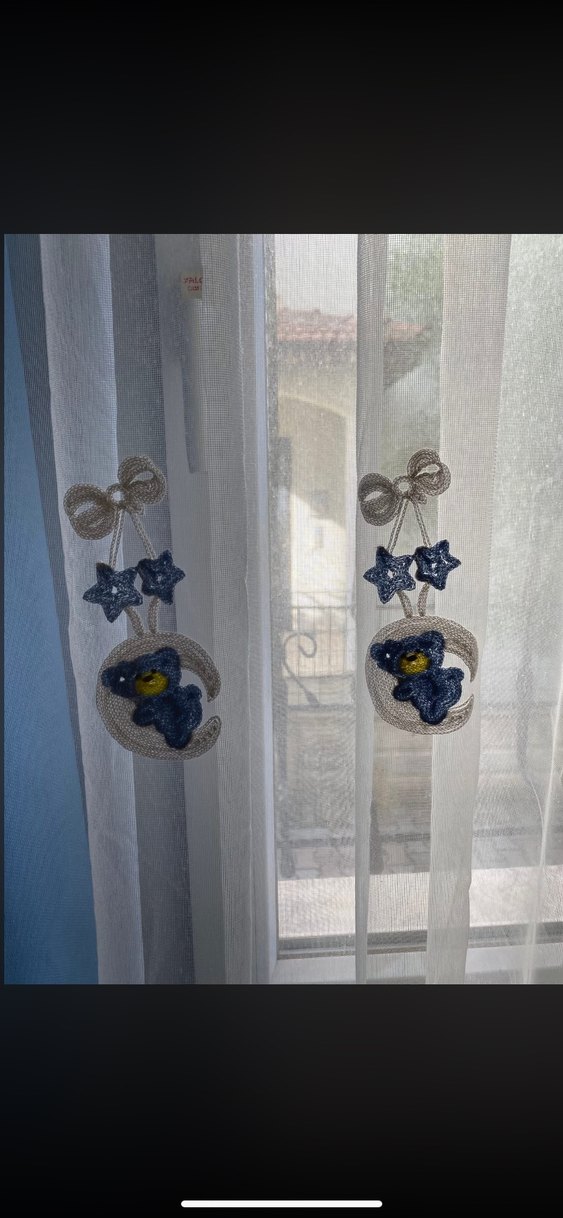 Mavi Nakışlı Hafif Tül Perde - Görsel 2