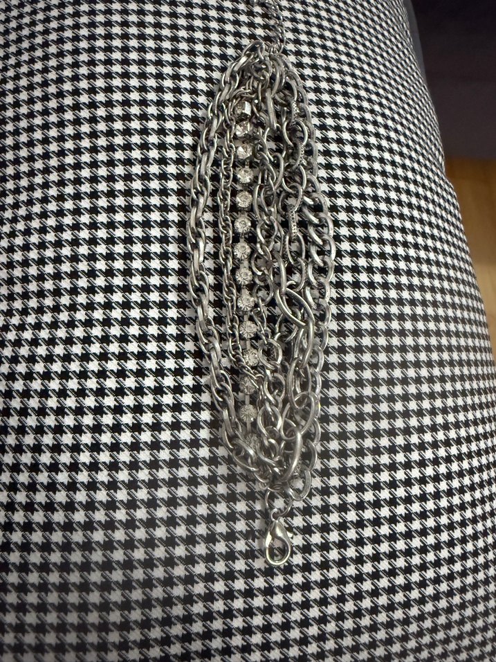 Gri Yılan Desenli Kadın Zincirli El Aksesuarı - Görsel 2