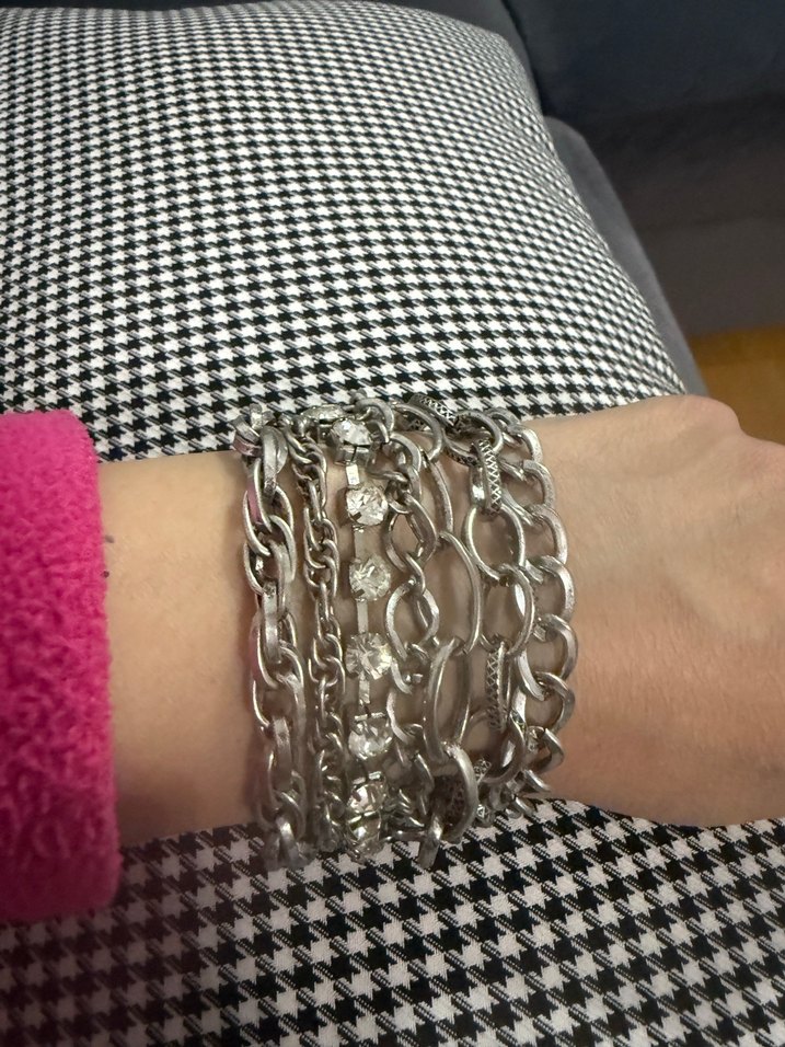 Gri Yılan Desenli Kadın Zincirli El Aksesuarı - Görsel 5