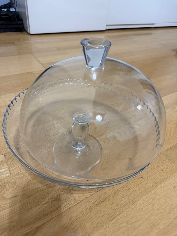 Şeffaf Cam Kek Standı ve Kapağı büyük boy - Görsel 2