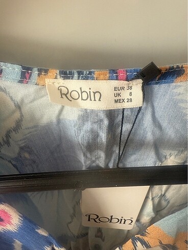 Robin Desenli uzun elbise