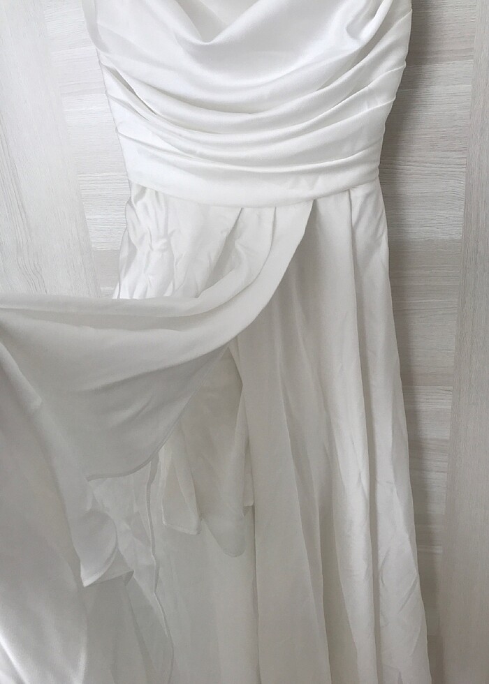 saten elbise beyaz - Görsel 3