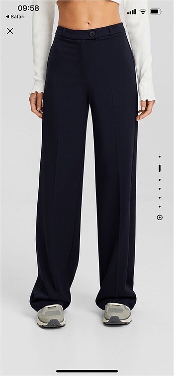 Bershka wideleg lacivert pantolon