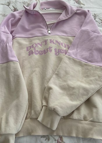 Bershka Bershka Baskılı Yarım Fermuarlı Sweatshirt
