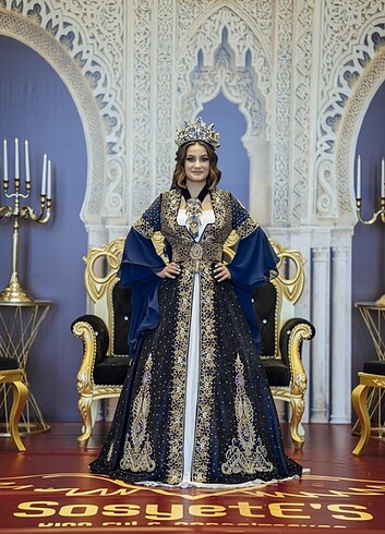 m Beden lacivert Renk Kına gecesi için lacivert kaftan 