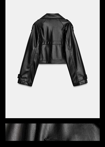 Zara Kemerli Siyah Kadın Deri Biker Ceket