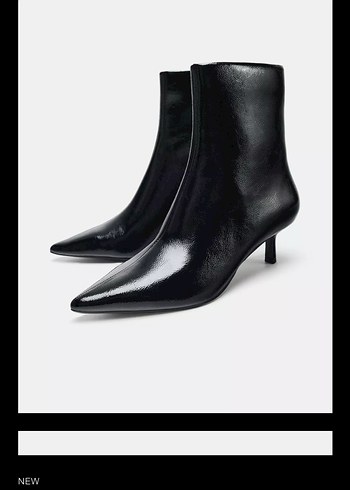 Siyah Parlak Deri Stiletto Bot