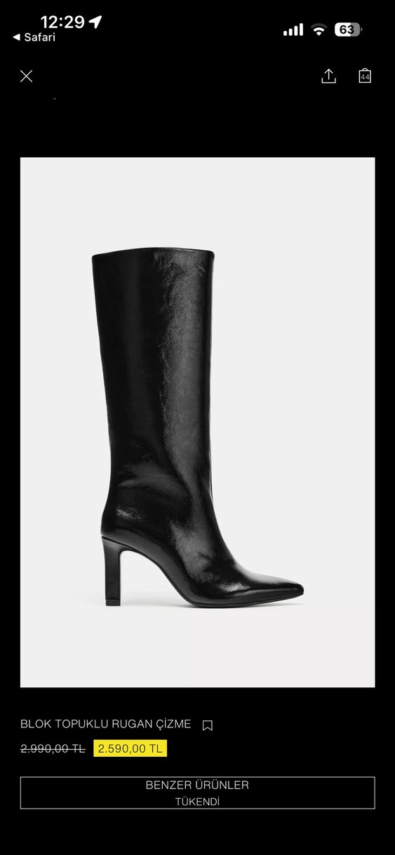 Tokalı Siyah Deri Dizüstü Stiletto Çizme - Görsel 3