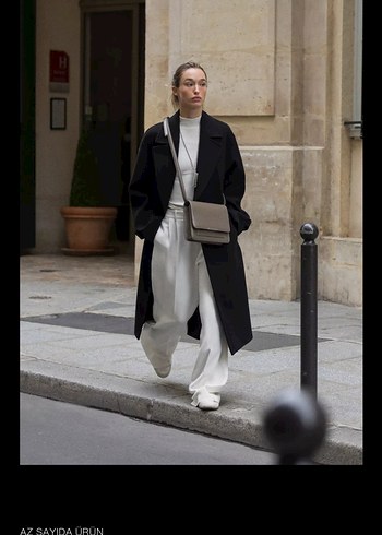 Siyah Çift Düğmeli Kaban - Görsel 2