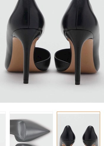 37 Beden MANGO Siyah Asimetrik Topuklu Stiletto