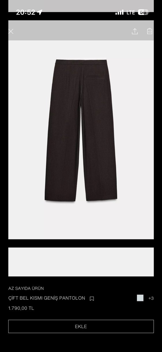 Kadın Kahverengi Keten Pilili Bol Kesim Pantolon - Görsel 2