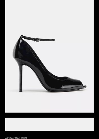 Siyah Rugan Topuklu Kadın Stiletto - Görsel 2