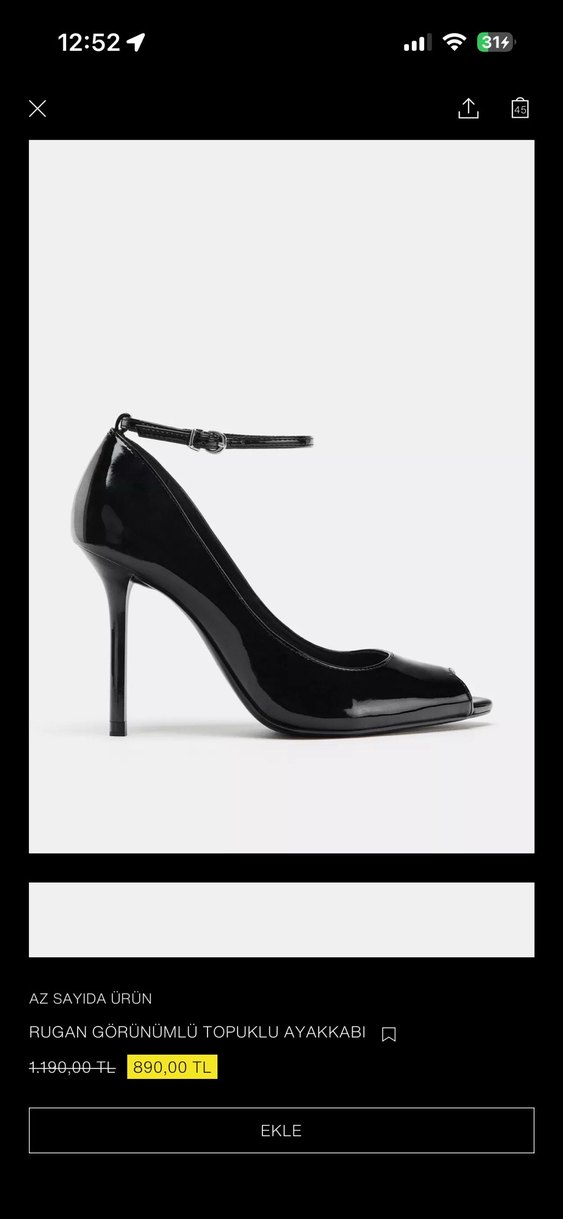 Siyah Rugan Topuklu Kadın Stiletto - Görsel 2