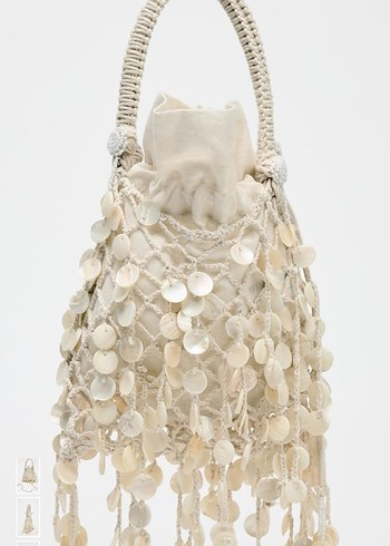 Dantel Detaylı Bohem Beyaz Kadın Çanta - Görsel 2