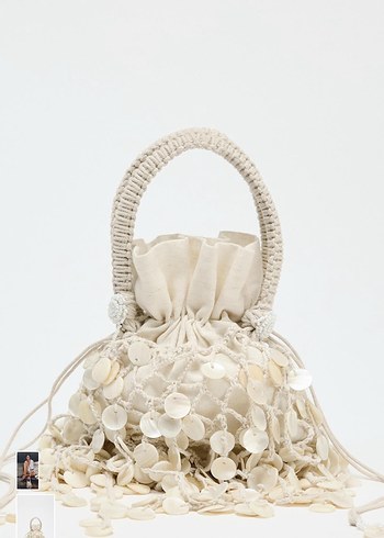 Dantel Detaylı Bohem Beyaz Kadın Çanta - Görsel 4