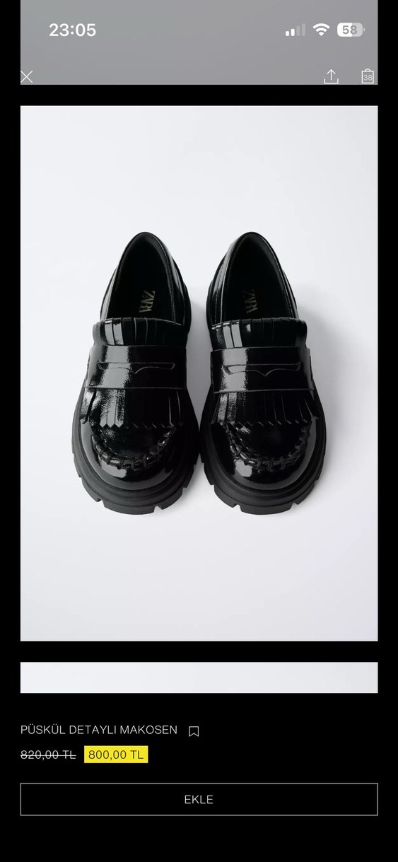 Siyah Rugan Platform Topuklu Kadın Loafer - Görsel 2