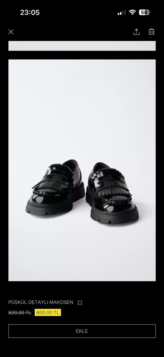 Siyah Rugan Platform Topuklu Kadın Loafer - Görsel 3