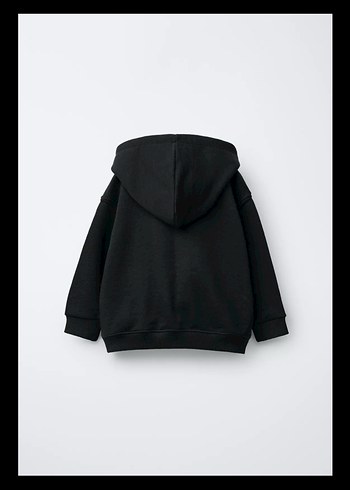 Erkek Kapüşonlu Fermuarlı Siyah Sweatshirt - Görsel 2