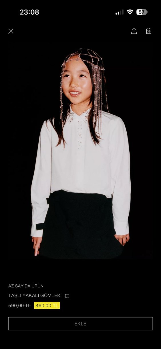 Nakışlı Beyaz Kadın Uzun Kollu Gömlek - Görsel 2