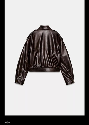 Kahverengi Kemerli Deri Kadın Ceket - Görsel 2