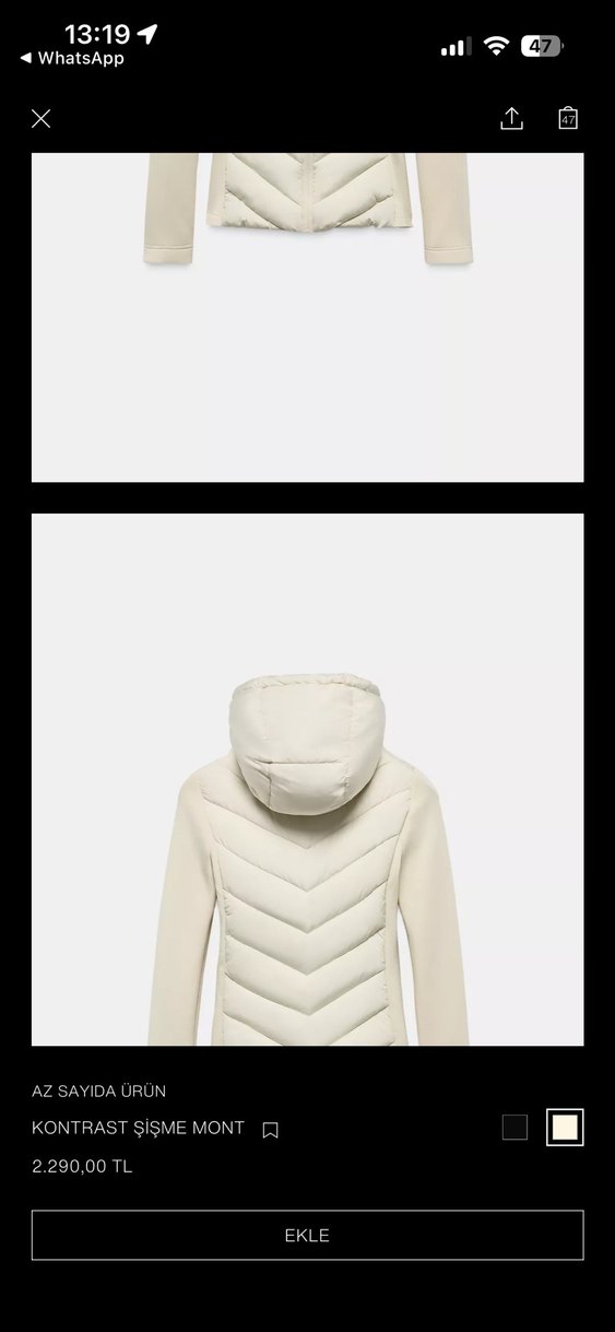 Zara kadın şişme mont - Görsel 3