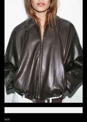 Kahverengi Deri Kadın Ceket - Görsel 2